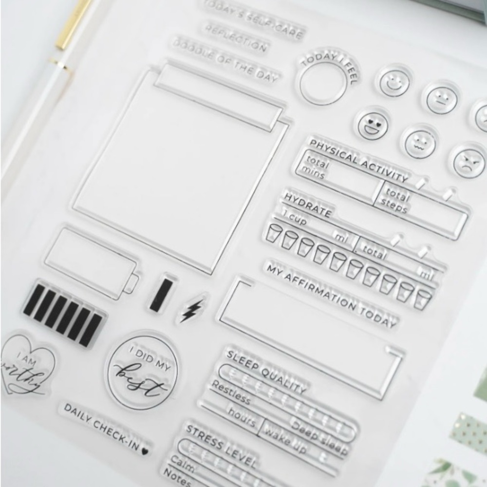 Archer & Olive Self Care Tracking Stamp Set
